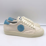 BluScarpa La Tennis 16 Low Top Sneakers Cream Canvas & Blue Suede Size 8 NEW