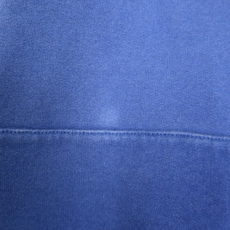 Saint Laurent Embroidered-Logo Oversized Hoodie Blue Cotton Size Medium