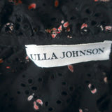 Ulla Johnson Choux Eyelet Embroidered Top Black Floral Print Cotton Size 0