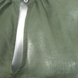 FRAME Deep V Ruffle Collar Top Fatigue Green Size Extra Small Puff Sleeve Blouse