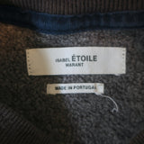 Isabel Marant Etoile Odilon Embroidered Logo Sweatshirt Washed Black Size 34