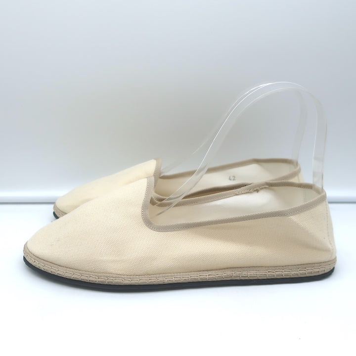 Piedaterre Modigliani Espadrille Flats Cream Canvas Size 42 NEW