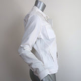L'Agence Celine Denim Jacket White Stretch Cotton Size Large
