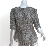 Les Coyotes de Paris Ambre Ruched Top Black Floral Print Crepe Size 36