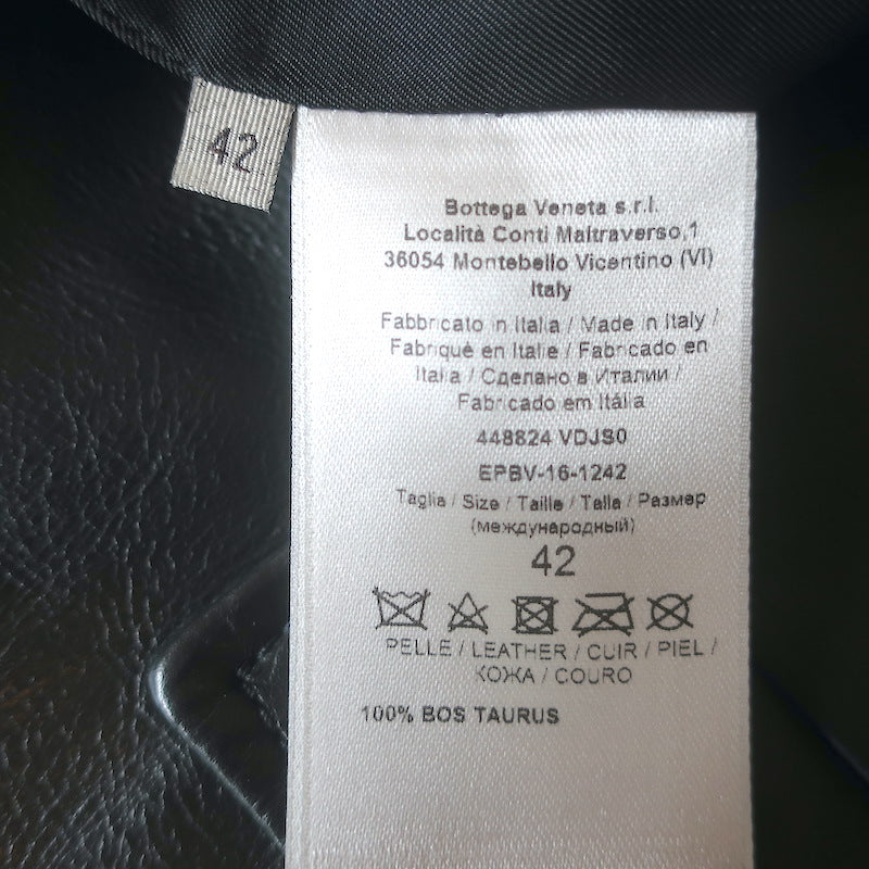 Bottega Veneta Intrecciato-Trimmed Leather Skirt Black Size 42