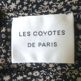 Les Coyotes de Paris Ambre Ruched Top Black Floral Print Crepe Size 36