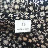 Les Coyotes de Paris Ambre Ruched Top Black Floral Print Crepe Size 36