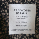 Les Coyotes de Paris Ambre Ruched Top Black Floral Print Crepe Size 36