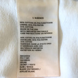 L'Agence Celine Denim Jacket White Stretch Cotton Size Large