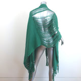 Caravana Fringed Shawl Scarf Green Cotton Gauze NEW