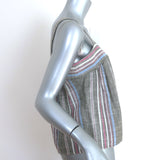Xirena Zoe Tank Top Gray Metallic-Striped Cotton Size Extra Small