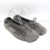 Hereu Puntera Shearling Ballet Flats Gray Size 38