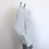Balenciaga Cutout-Sleeve Striped Turtleneck Top White/Black Jersey Size 36