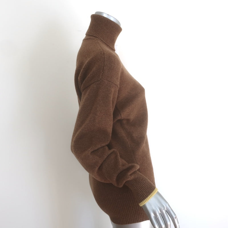 Victoria Beckham Cashmere Turtleneck Sweater Brown Size Extra Small