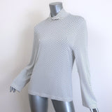 Balenciaga Cutout-Sleeve Striped Turtleneck Top White/Black Jersey Size 36