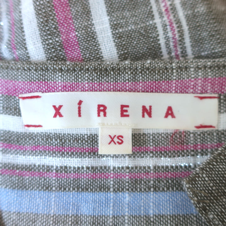 Xirena Zoe Tank Top Gray Metallic-Striped Cotton Size Extra Small