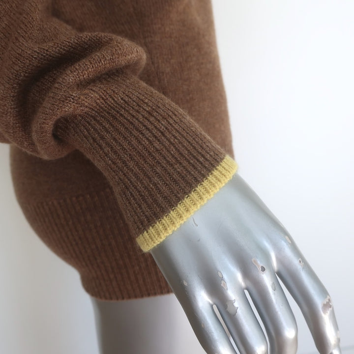 Victoria Beckham Cashmere Turtleneck Sweater Brown Size Extra Small