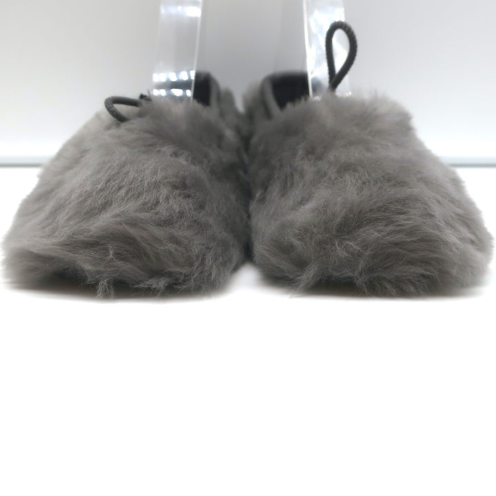 Hereu Puntera Shearling Ballet Flats Gray Size 38