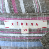 Xirena Zoe Tank Top Gray Metallic-Striped Cotton Size Extra Small