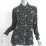 Saint Laurent Star Print Silk Shirt Black/White Size 42 Long Sleeve Blouse