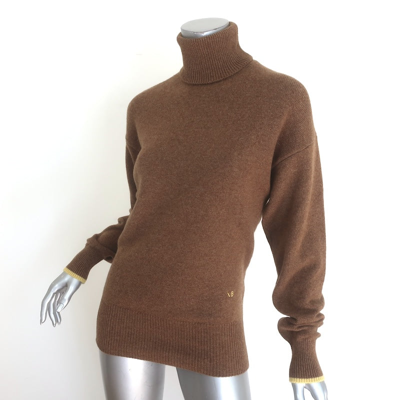 Victoria Beckham Cashmere Turtleneck Sweater Brown Size Extra Small