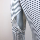 Balenciaga Cutout-Sleeve Striped Turtleneck Top White/Black Jersey Size 36