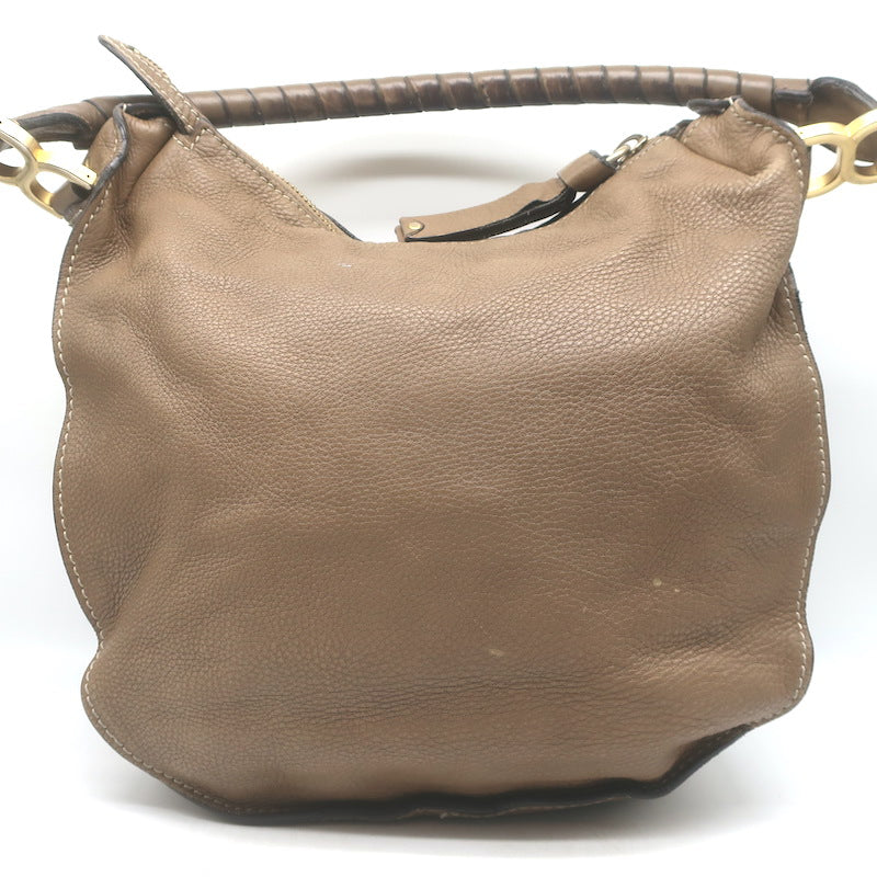 Chloe Medium Marcie Hobo Nut Pebbled Leather Shoulder Bag