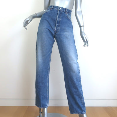 Vintage Levi's Red Tab 501 Reworked Straight Leg Jeans Stonewash Blue Size 6/8