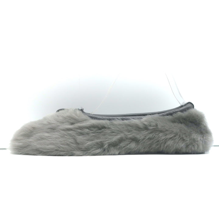 Hereu Puntera Shearling Ballet Flats Gray Size 38