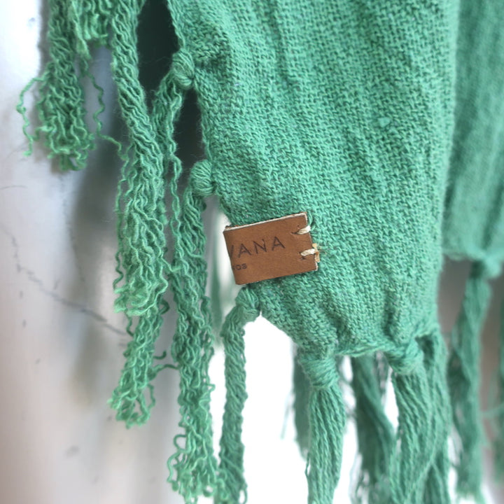 Caravana Fringed Cover-Up Tunic Green Gauze One Size