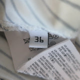 Balenciaga Cutout-Sleeve Striped Turtleneck Top White/Black Jersey Size 36