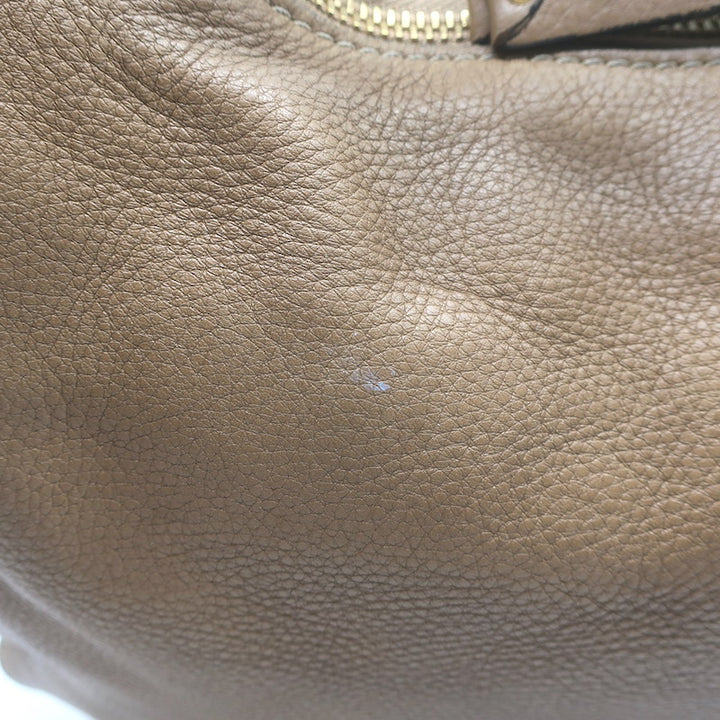 Chloe Medium Marcie Hobo Nut Pebbled Leather Shoulder Bag