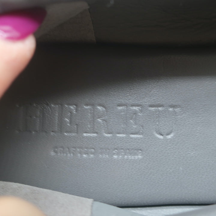 Hereu Puntera Shearling Ballet Flats Gray Size 38