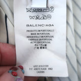 Balenciaga Cutout-Sleeve Striped Turtleneck Top White/Black Jersey Size 36