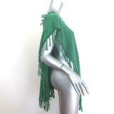 Caravana Fringed Cover-Up Tunic Green Gauze One Size