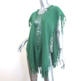 Caravana Fringed Cover-Up Tunic Green Gauze One Size