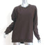 Tibi Cutout Sleeve Cocoon Sweatshirt Dark Brown Cotton Size Medium