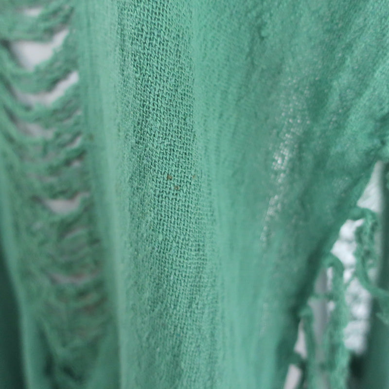 Caravana Fringed Cover-Up Tunic Green Gauze One Size