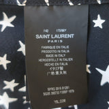 Saint Laurent Star Print Silk Shirt Black/White Size 42 Long Sleeve Blouse