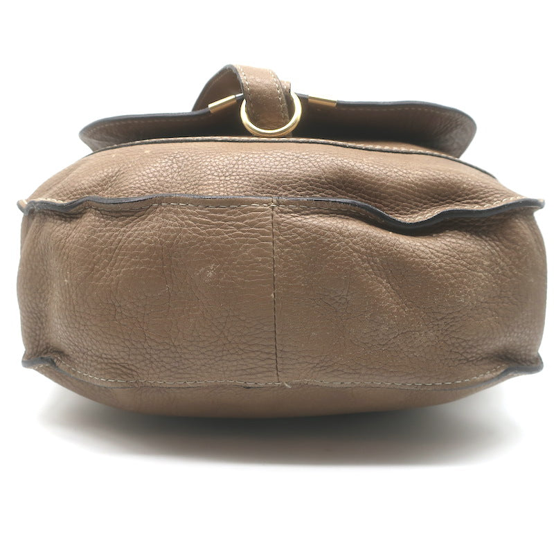 Chloe Medium Marcie Hobo Nut Pebbled Leather Shoulder Bag