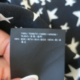 Saint Laurent Star Print Silk Shirt Black/White Size 42 Long Sleeve Blouse