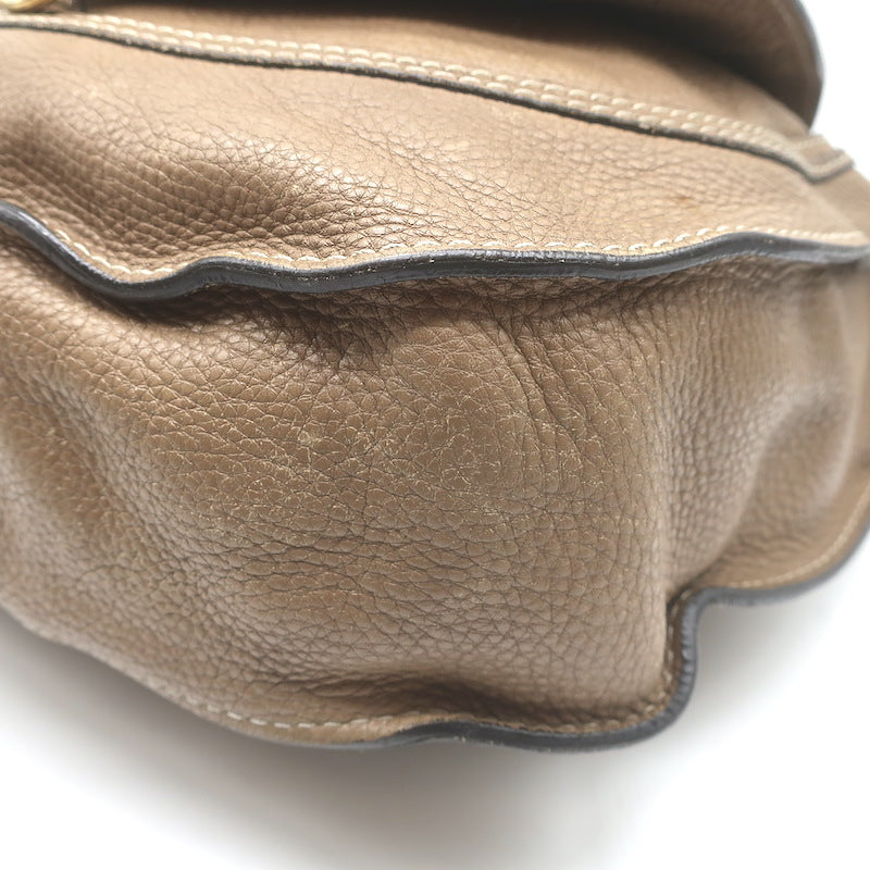 Chloe Medium Marcie Hobo Nut Pebbled Leather Shoulder Bag