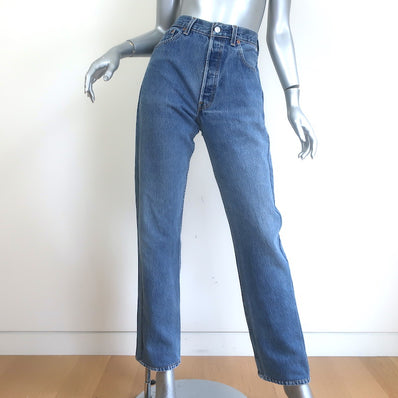 Vintage Levi's Red Tab 501 Reworked Straight Leg Jeans Medium Blue Size 6