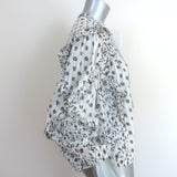 Ulla Johnson Kati Ruffle Blouse White Floral Print Cotton Size 0 Long Sleeve Top