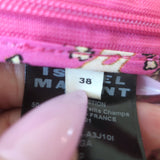 Isabel Marant Zarga Puff Sleeve Blouse Fuchsia Printed Stretch Silk Size 38 NEW