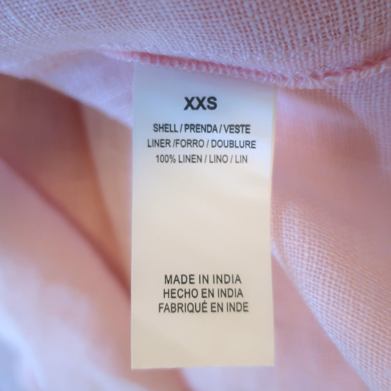 Vitamin A Playa Shirt Pink Linen Size Extra Extra Small Long Sleeve Top NEW