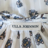 Ulla Johnson Kati Ruffle Blouse White Floral Print Cotton Size 0 Long Sleeve Top