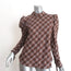 Veronica Beard Puff Sleeve Top Isabel Brown Plaid Size 8 Button-Back Blouse