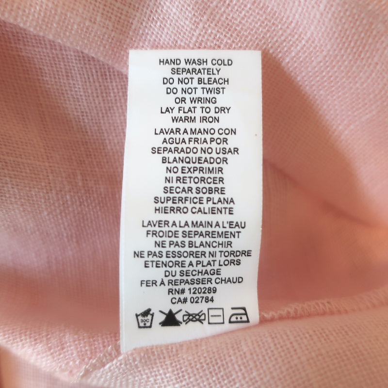 Vitamin A Playa Shirt Pink Linen Size Extra Extra Small Long Sleeve Top NEW