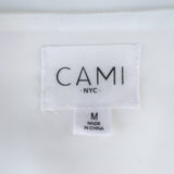 Cami NYC Everly Camisole White Silk Satin Size Medium Crisscross-Back Tank Top